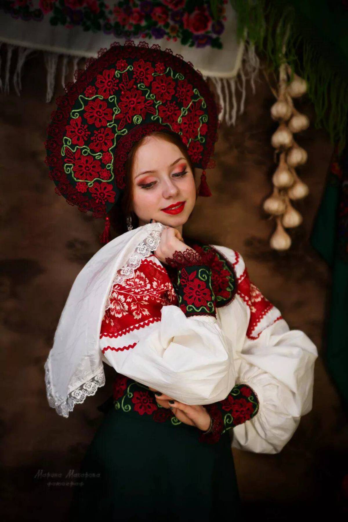 Women in Slavic costumes underwear in Rangoon