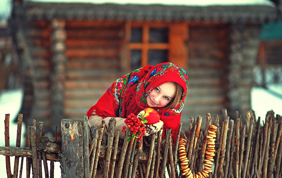 Sexy girl Women in Slavic costumes in Rangoon
