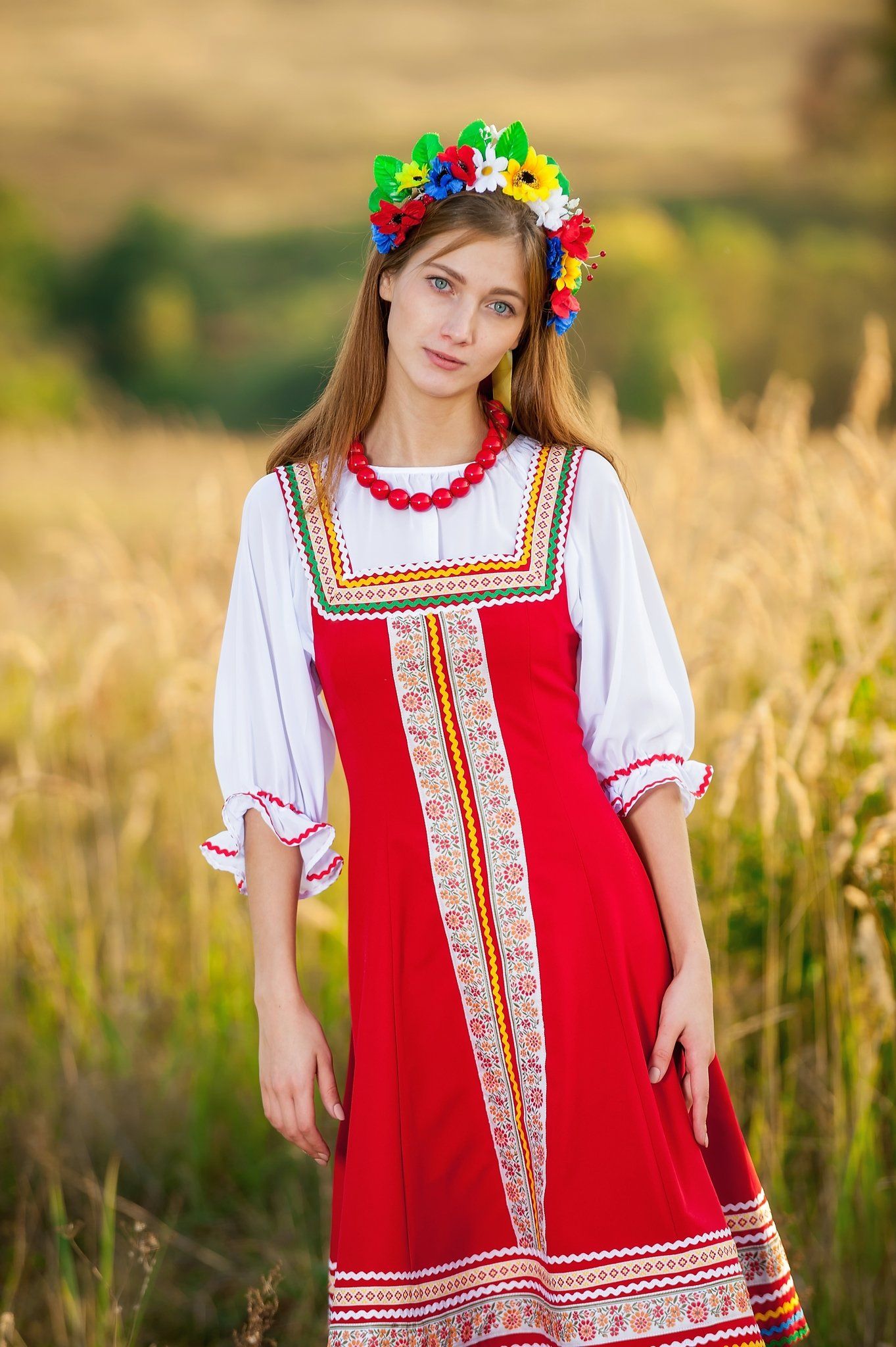Women in Slavic costumes in Rangoon