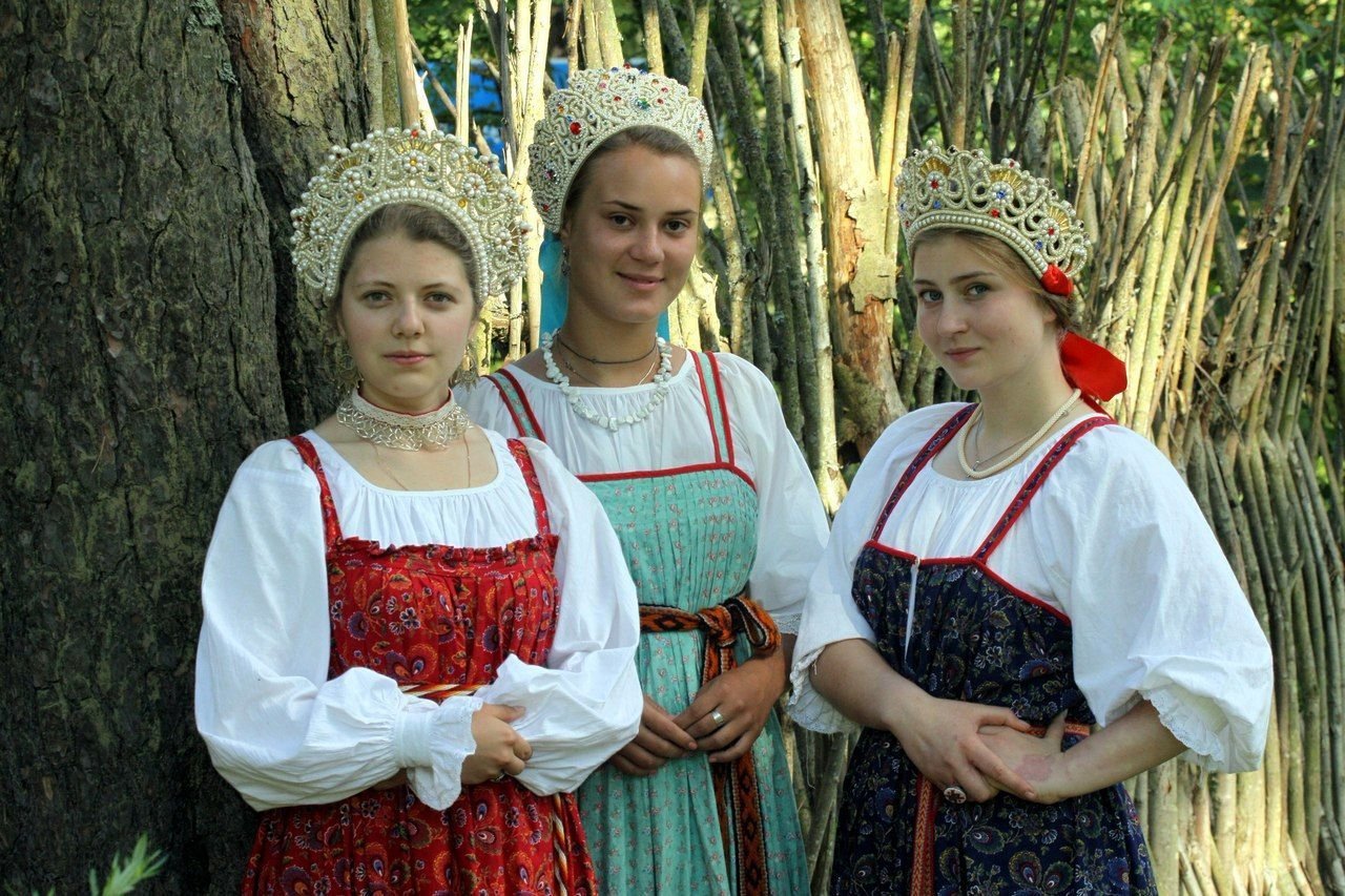 Sexy model Girls in Slavic costumes in Rangoon
